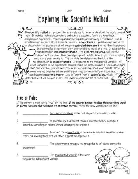 scientific method practice worksheet answer key